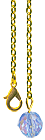 Chaîne forçat Ø 2 mm, long. 50 cm, perle cristal de Bohème
