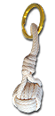 Porte-clé nœud de touline blanc, Ø ± 25 mm, anneau Ø 32 mm