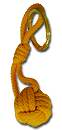 Porte-clé nœud de touline jaune Ø ± 25 mm