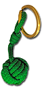 Porte-clé nœud de touline vert Ø ± 25 mm